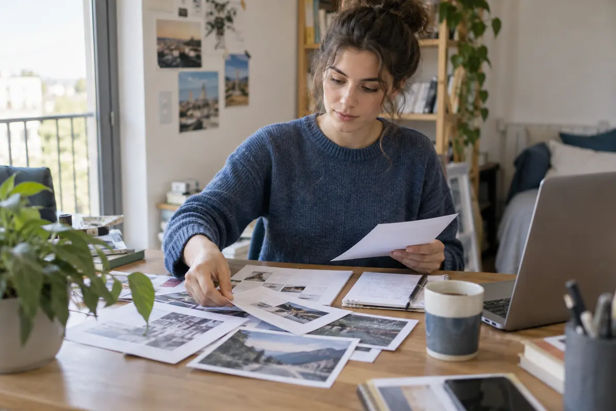 Une jeune diplômée organise ses projets pour sa première candidature