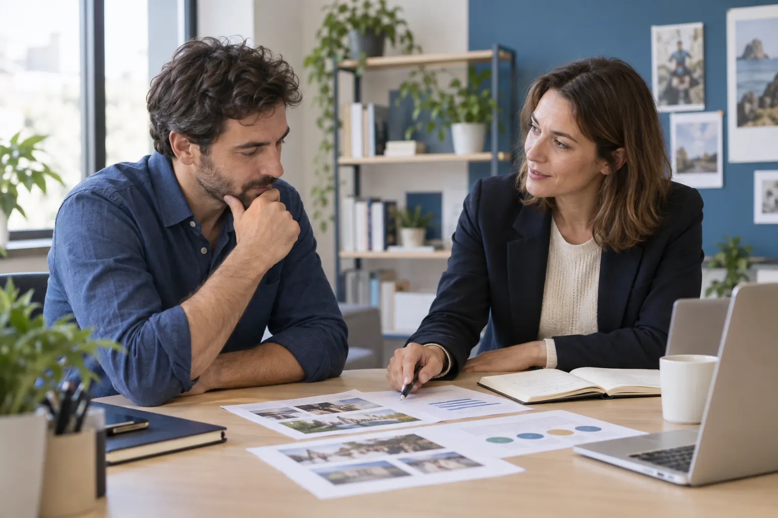 Une personne fait le point sur ses compétences avec une conseillère