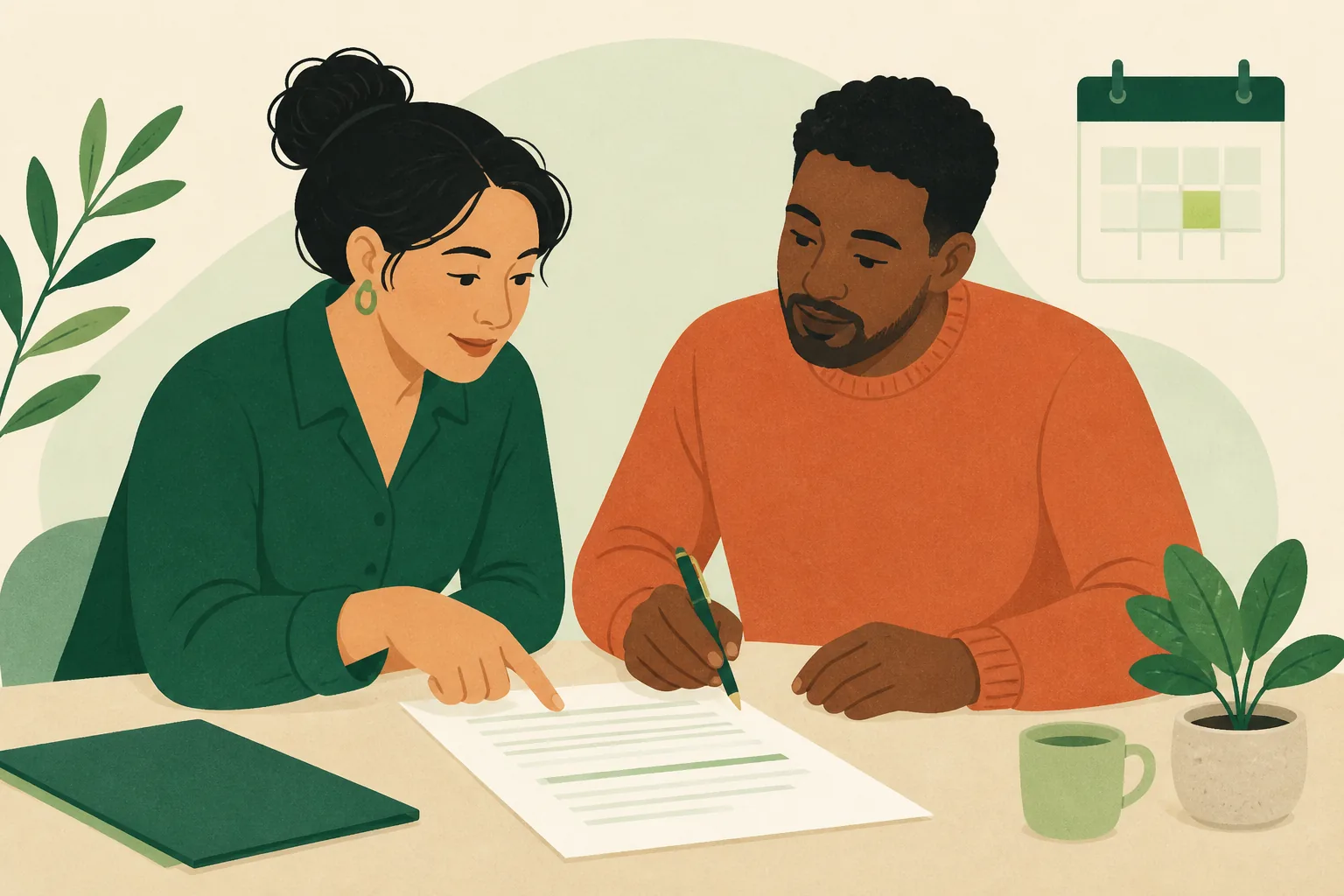 Illustration de la vérification d’un contrat de travail