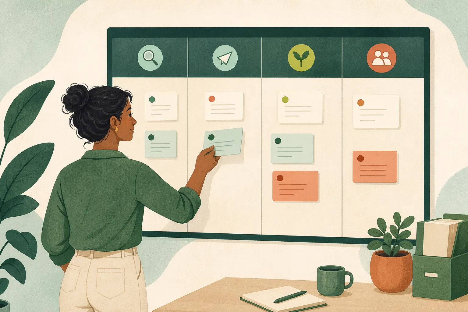Illustration d’un tableau de suivi des candidatures