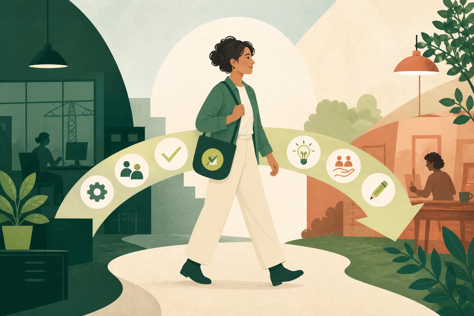 Illustration d’un parcours de reconversion entre deux métiers