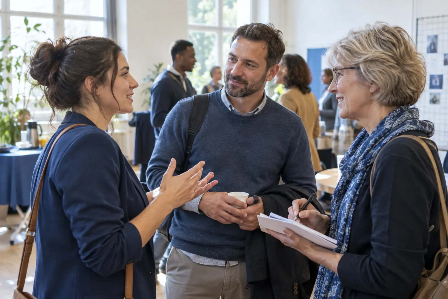 Des professionnels échangent lors d’une rencontre locale consacrée à l’emploi